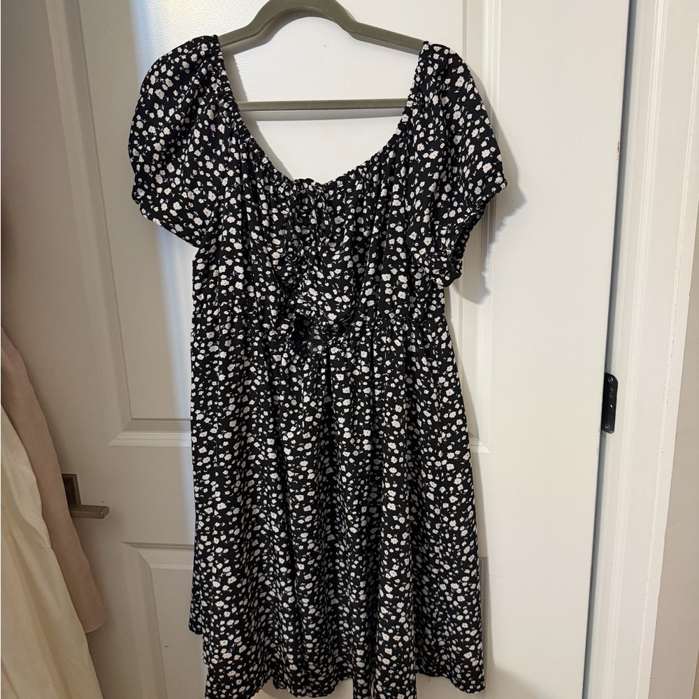 SHEIN Floral Black and White Dress 3x